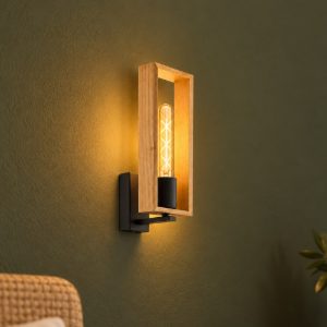 Eglo littleton applique per camera da letto moderna nera da parete 11cm