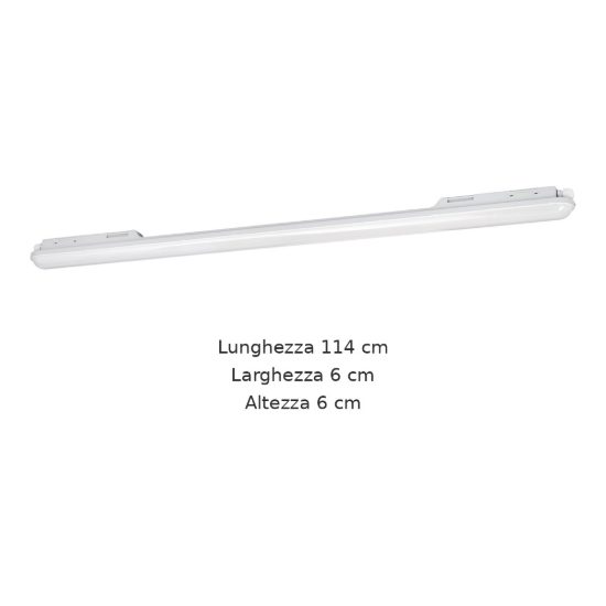 Eglo pro led e plafoniera da esterno led 17w 4000k 114cm ip65 moderna lineare grigia
