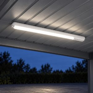 Eglo pro led e plafoniera da esterno led 34w 4000k 114cm ip65 moderna lineare grigia