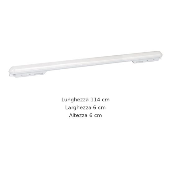 Eglo pro led e plafoniera da esterno led 34w 4000k 114cm ip65 moderna lineare grigia