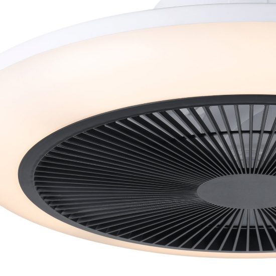 Eglo sayulita 1 ventilatore dc a plafoniera led 20,8w 2700-6500k 46cm con telecomando bianco e nero fino a 20 mq