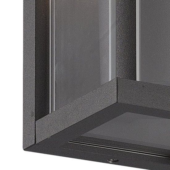 Applique da parete per esterno ip54 lanterna moderna grafite vetro