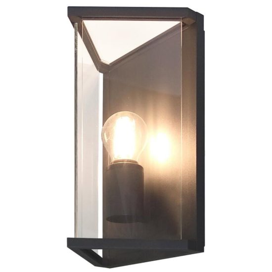 Applique da esterno moderna antracite e27 vetro ip54
