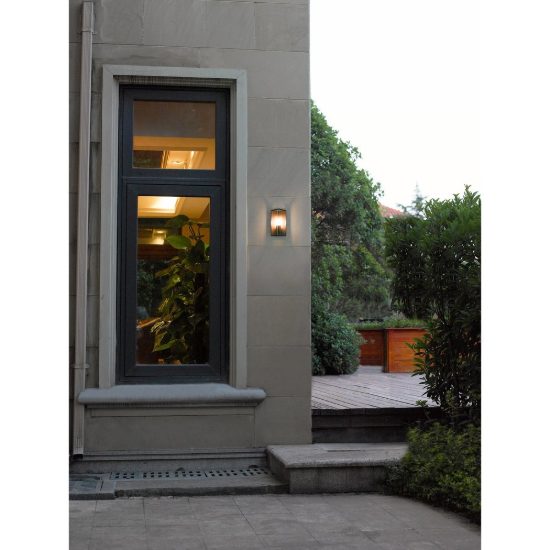 Applique da esterno moderna antracite e27 vetro ip54