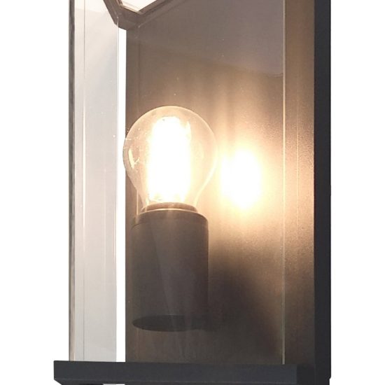 Applique da esterno moderna antracite e27 vetro ip54