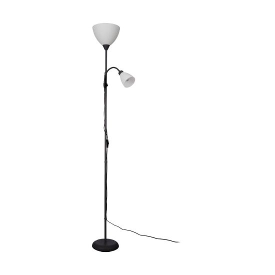 Eglo montanini e piantana 2 luci e27 e14 176cm per soggiorno moderna nera