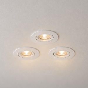 Eglo sapereta e set 3 faretti da incasso per cartongesso orientabili gu10 foro 7-8cm bianco