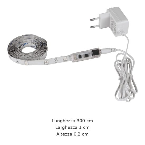 Eglo led stripe e striscia led rgb 8,5w 300cm dimmerabile con telecomando