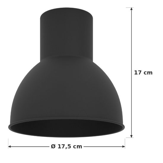 Eglo capoliveri e paralume a cupola in acciaio 17,5cm nero