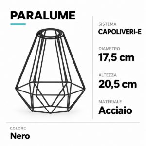 Eglo capoliveri e paralume a gabbia geometrica in acciaio 17,5cm nero