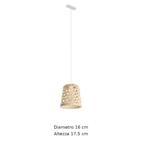 Eglo capoliveri e paralume in legno intrecciato 16cm naturale