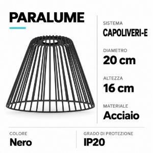 Eglo capoliveri e paralume a gabbia in acciaio 20cm nero