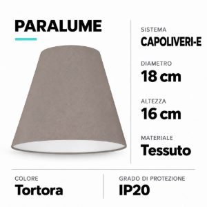 Eglo capoliveri e paralume conico in tessuto 18cm tortora