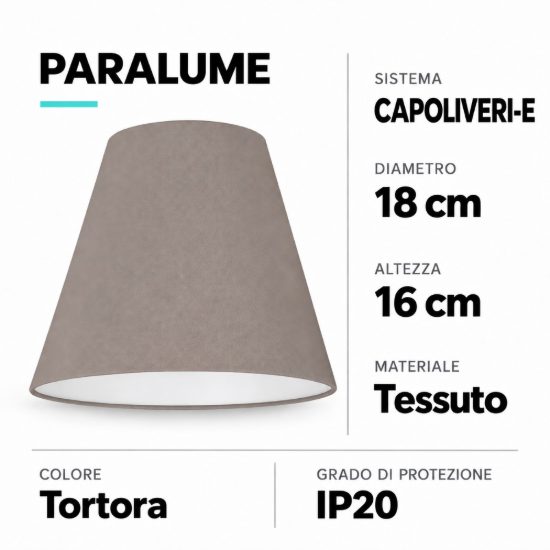 Eglo capoliveri e paralume conico in tessuto 18cm tortora