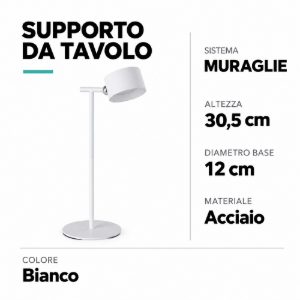 Eglo muraglie supporto da tavolo per applique ricaricabile 30,5cm bianco