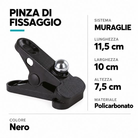 Eglo muraglie pinza di fissaggio per applique ricaricabile 11,5cm nera