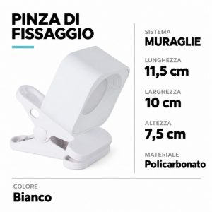 Eglo muraglie pinza di fissaggio per applique ricaricabile 11,5cm bianca