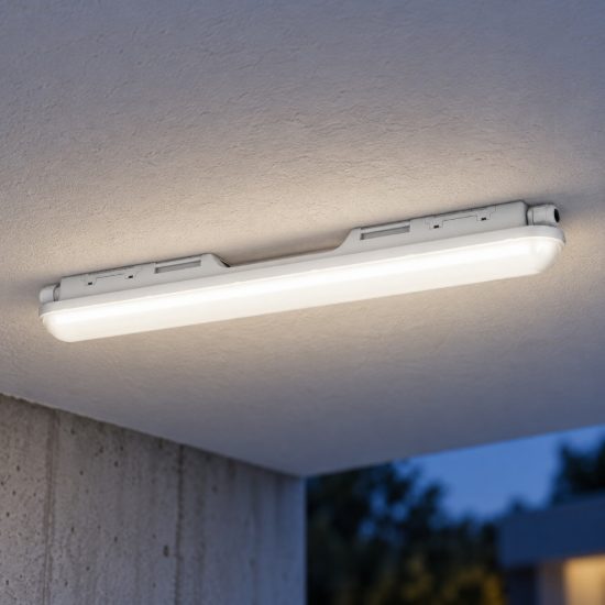 Eglo pro led e plafoniera da esterno led 8,5w 4000k 54cm ip65 moderna lineare grigia
