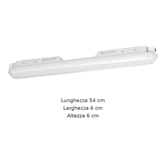 Eglo pro led e plafoniera da esterno led 8,5w 4000k 54cm ip65 moderna lineare grigia