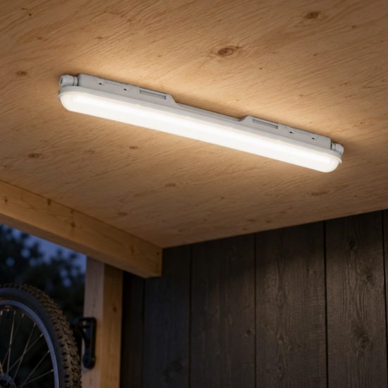 Eglo pro led e plafoniera da esterno led 17w 4000k 54cm ip65 moderna lineare grigia