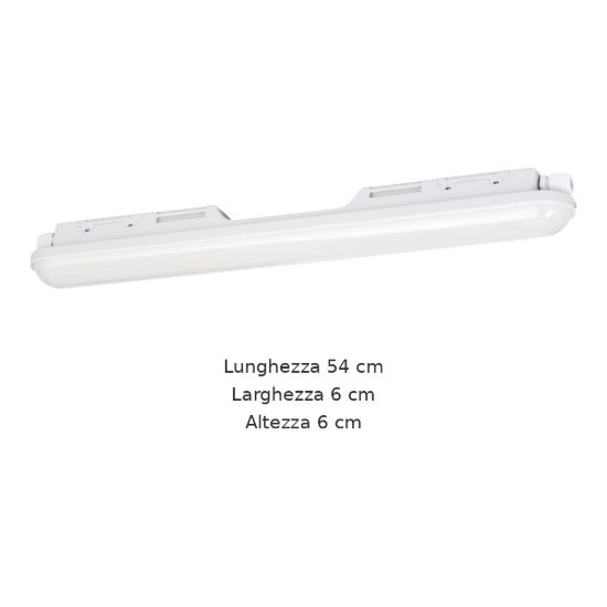 Eglo pro led e plafoniera da esterno led 17w 4000k 54cm ip65 moderna lineare grigia