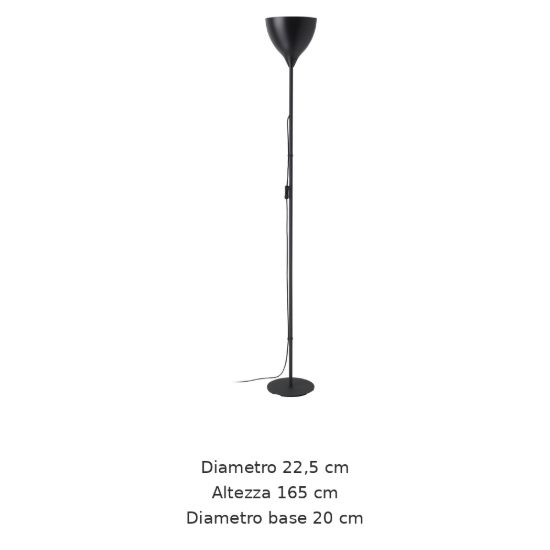 Eglo vilastrosi e piantana e27 165cm per soggiorno moderna nera
