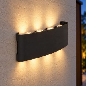 Eglo cosolenzo e applique da esterno led 8w 3000k 22cm ip44 moderna rettangolare biemissione nera