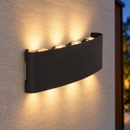 Eglo cosolenzo e applique da esterno led 8w 3000k 22cm ip44 moderna rettangolare biemissione nera
