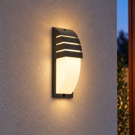 Eglo cimoneri e applique da esterno 8cm ip44 moderna rettangolare nera
