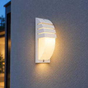 Eglo cimoneri e applique da esterno 8cm ip44 moderna rettangolare bianca