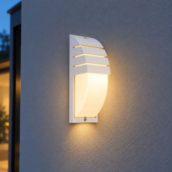 Eglo cimoneri e applique da esterno 8cm ip44 moderna rettangolare bianca