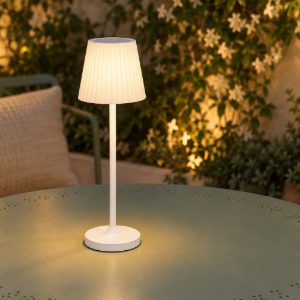 Eglo cabozo lampada da tavolo per esterno led 3,8w cct 2400k 4000k 37cm ip44 moderna bianca