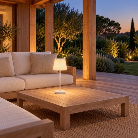 Eglo cabozo lampada da tavolo per esterno led 3,8w cct 2400k 4000k 37cm ip44 moderna bianca
