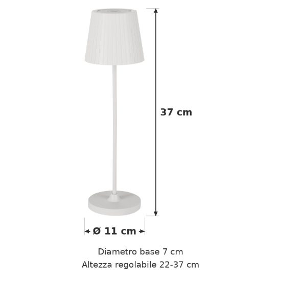 Eglo cabozo lampada da tavolo per esterno led 3,8w cct 2400k 4000k 37cm ip44 moderna bianca