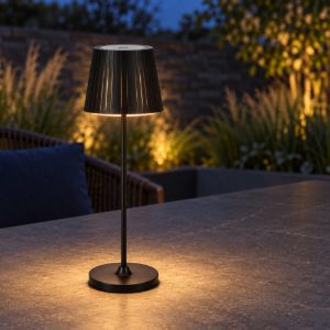 Eglo cabozo lampada da tavolo per esterno led 3,8w cct 2400k 4000k 37cm ip44 moderna nera