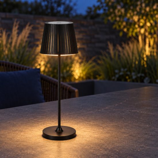Eglo cabozo lampada da tavolo per esterno led 3,8w cct 2400k 4000k 37cm ip44 moderna nera