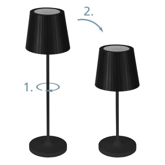 Eglo cabozo lampada da tavolo per esterno led 3,8w cct 2400k 4000k 37cm ip44 moderna nera