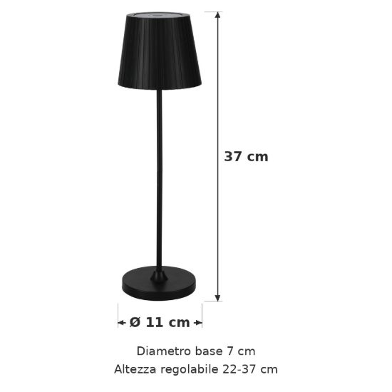 Eglo cabozo lampada da tavolo per esterno led 3,8w cct 2400k 4000k 37cm ip44 moderna nera