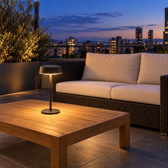 Eglo simeri lampada solare da tavolo per esterno led 3w cct 3000k 6000k 31cm ip44 moderna nera