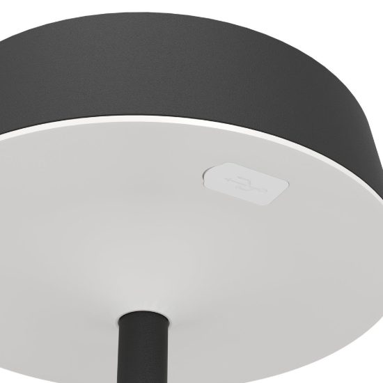 Eglo simeri lampada solare da tavolo per esterno led 3w cct 3000k 6000k 31cm ip44 moderna nera