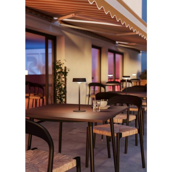 Eglo simeri lampada solare da tavolo per esterno led 3w cct 3000k 6000k 31cm ip44 moderna nera