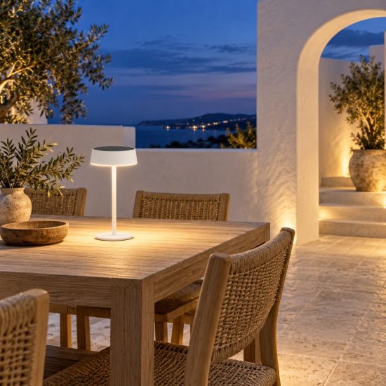 Eglo simeri lampada solare da tavolo per esterno led 3w cct 3000k 6000k 31cm ip44 moderna bianca