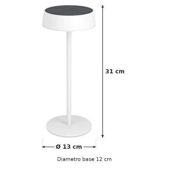 Eglo simeri lampada solare da tavolo per esterno led 3w cct 3000k 6000k 31cm ip44 moderna bianca
