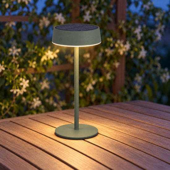 Eglo simeri lampada solare da tavolo per esterno led 3w cct 3000k 6000k 31cm ip44 moderna verde
