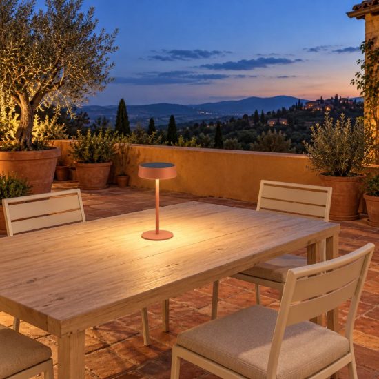 Eglo simeri lampada solare da tavolo per esterno led 3w cct 3000k 6000k 31cm ip44 moderna arancione