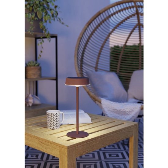 Eglo simeri lampada solare da tavolo per esterno led 3w cct 3000k 6000k 31cm ip44 moderna arancione