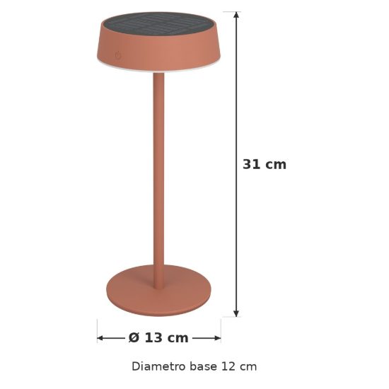 Eglo simeri lampada solare da tavolo per esterno led 3w cct 3000k 6000k 31cm ip44 moderna arancione
