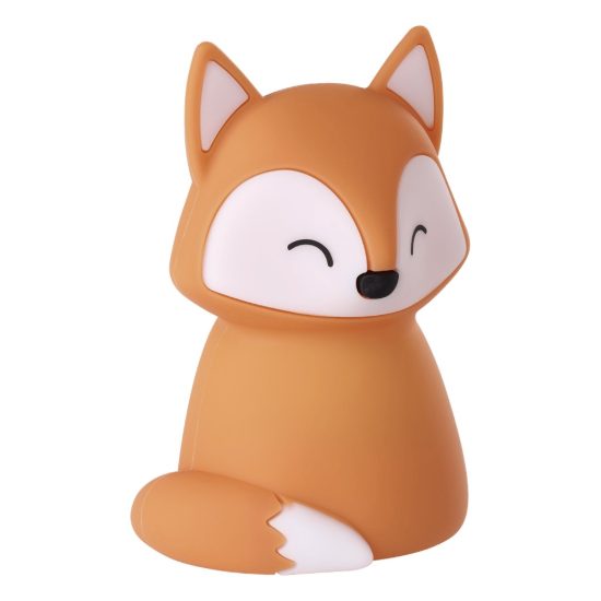 Eglo castellino lampada da comodino abat-jour per cameretta bambini led 5w rgb 3000k 15cm volpe arancione