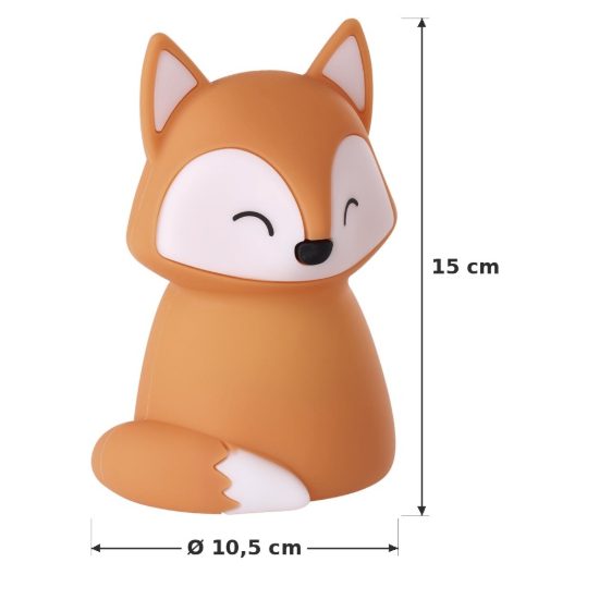 Eglo castellino lampada da comodino abat-jour per cameretta bambini led 5w rgb 3000k 15cm volpe arancione