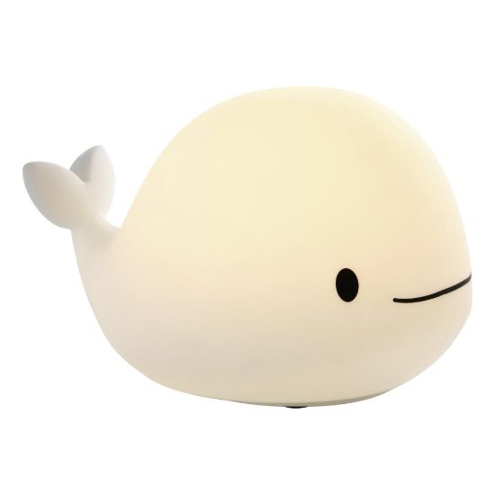 Eglo castellino lampada da comodino abat-jour per cameretta bambini led 5w rgb 3000k 10,5cm balena bianca